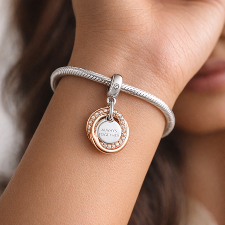 Rose Anniversary Pendant Charm - Rose Anniversary Pendant Charm — worn on wrist