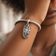Family Always Pavé Clip Charm — worn on wrist