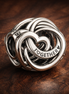 Family Always Encircled Heart Charm — display on walnut