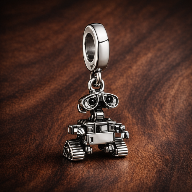 Disney Pixar Wall-E Dangle Charm — display on walnut