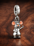 Adorable Chef Mouse - Adorable Chef Mouse Dangle Charm — display on walnut