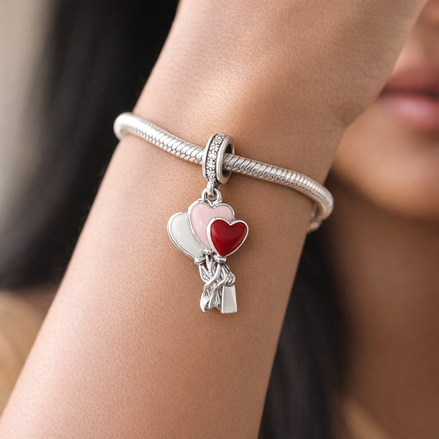 Happy Bday Balloon Dangle Charm — worn on wrist