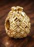 Gold Plated Pineapple Charm - Gold Plated Pineapple Charm — display on walnut