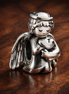 Silver Halo Angel Charm - Silver Halo Angel Charm — display on walnut
