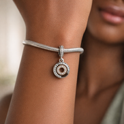 Rose Compass Halo Dangle - Rose Compass Halo Dangle Charm — worn on wrist