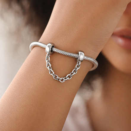 Double Safety Chain - Double Safety Chain Charm — worn on wrist