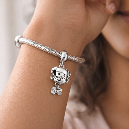 Pet Dog & Bone Charm — worn on wrist