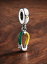 Flip-flop Dangle Charm — display on walnut