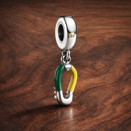 Flip-flop Dangle Charm — display on walnut