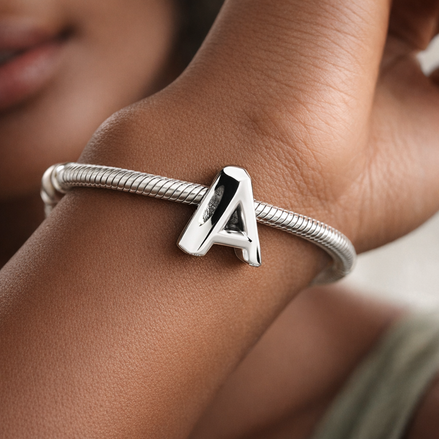 Letter A Alphabet Charm — worn on wrist