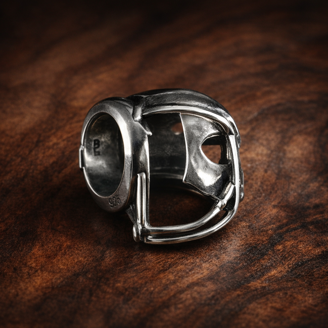 Letter D Alphabet Charm — display on walnut