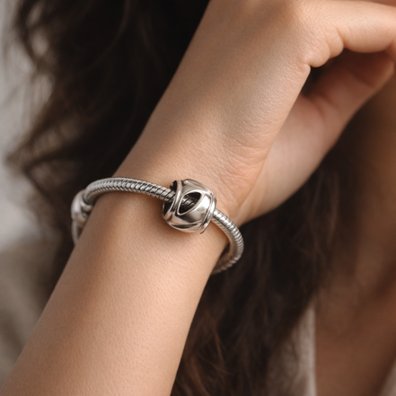 Letter D Alphabet Charm — worn on wrist