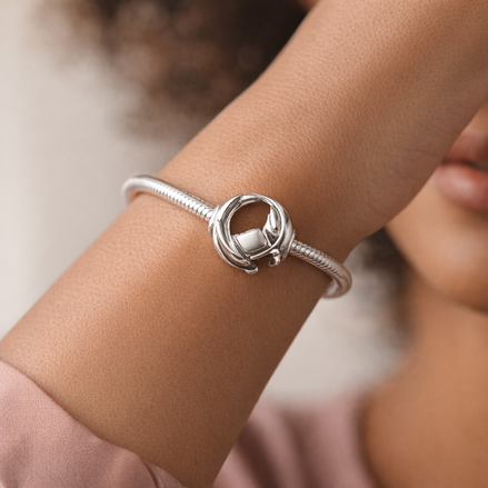 Letter Q Alphabet Charm — worn on wrist