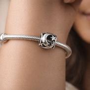 Letter R Alphabet Charm — worn on wrist