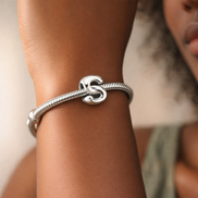 Letter S Alphabet Charm — worn on wrist