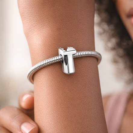 Letter T Alphabet Charm — worn on wrist