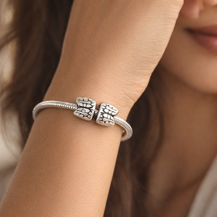 Letter U Alphabet Charm — worn on wrist