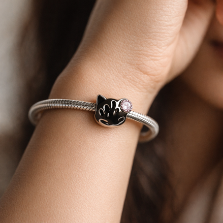 Pink Smile Bead - Pink Smile Bead Charm — worn on wrist