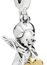 Sterling Silver Cupid Angel with Gold-Plated Heart Dangle Charm