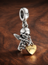 Sweet Fairy Heart Dangle - Sweet Fairy Heart Dangle Charm — display on walnut