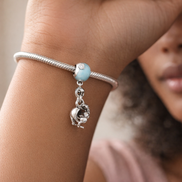 Blue Balloon Elephant Dangle - Blue Balloon Elephant Dangle Charm — worn on wrist