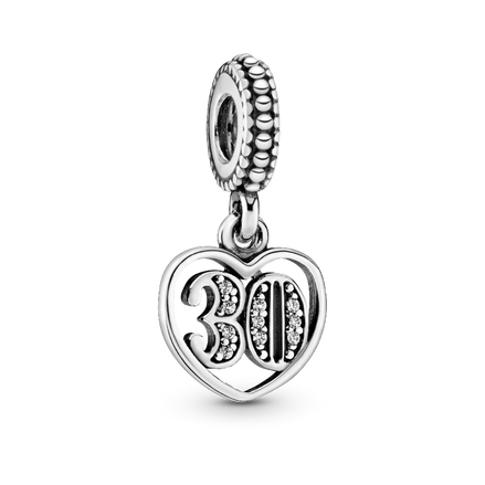 30th Celebration Dangle Charm - ZZ890 - 791287CZ image 1