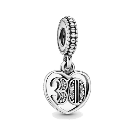 30th Celebration Dangle Charm - ZZ890 - 791287CZ image 2