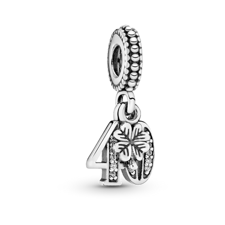 40th Celebration Dangle Charm - ZZ891 - 791288CZ image 1