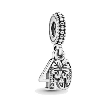 40th Celebration Dangle Charm - ZZ891 - 791288CZ image 2