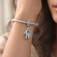 40th Celebration Dangle Charm — worn on wrist