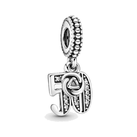 50th Celebration Dangle Charm - ZZ892 - 797264CZ image 1