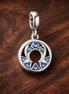 Moon And Stars Medallion - Moon and Stars Medallion Charm — display on walnut
