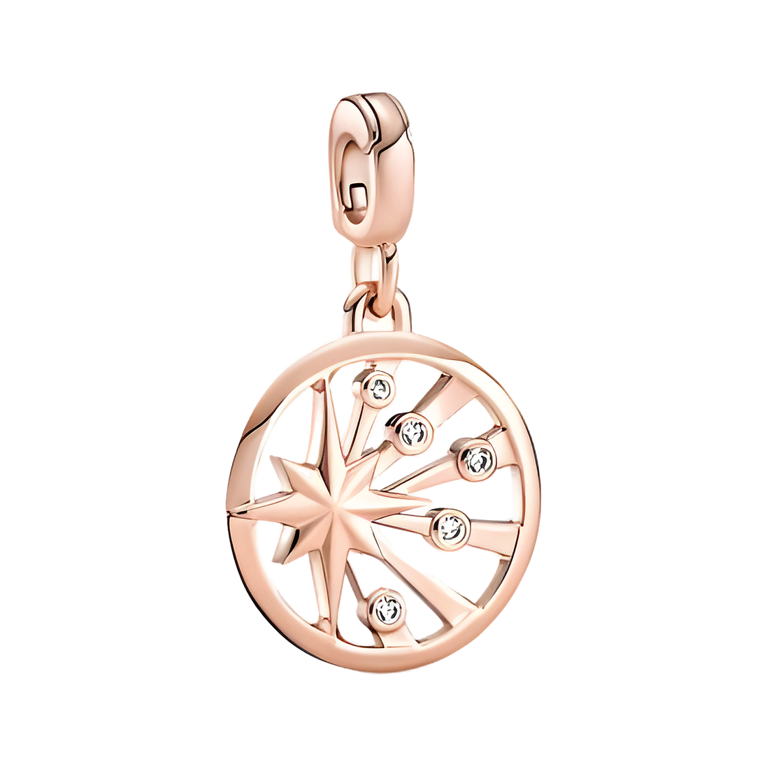 Rose Compass Star - Rose Compass Star Dangle Charm — product