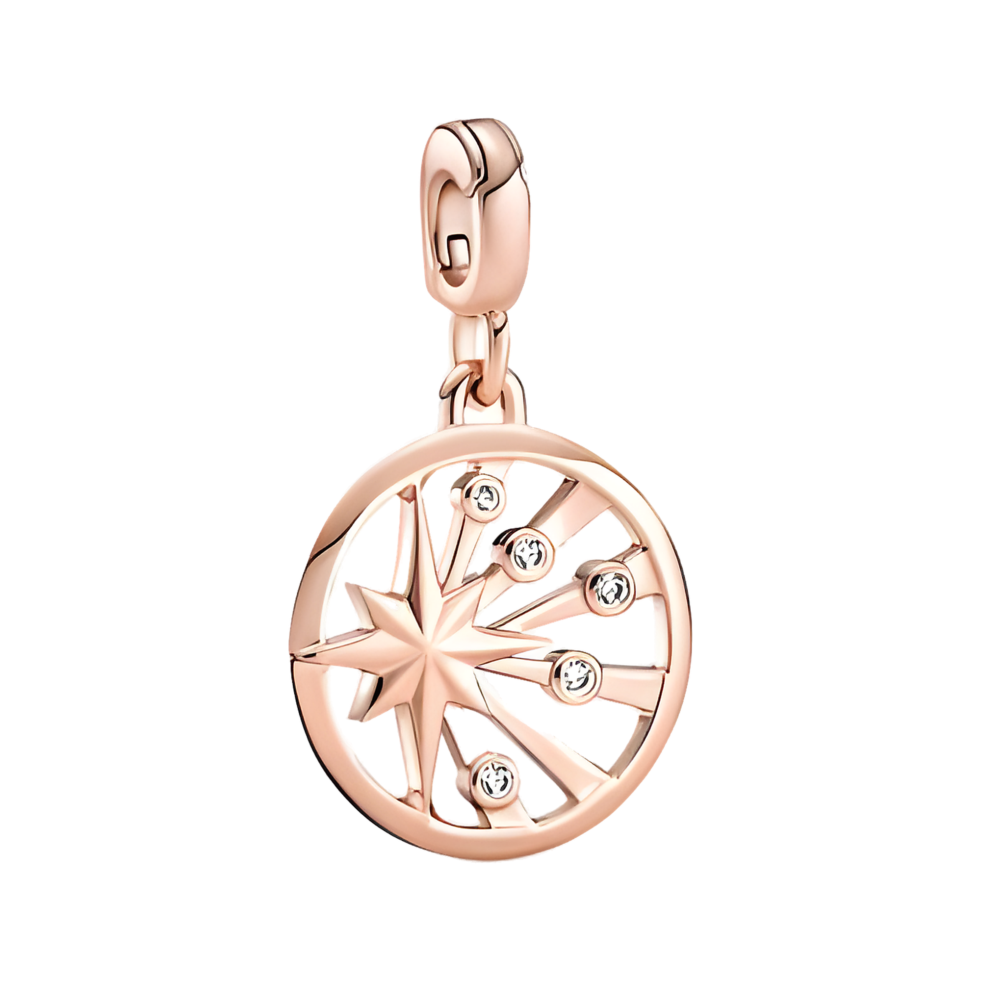 Rose Compass Star - Rose Compass Star Dangle Charm — product