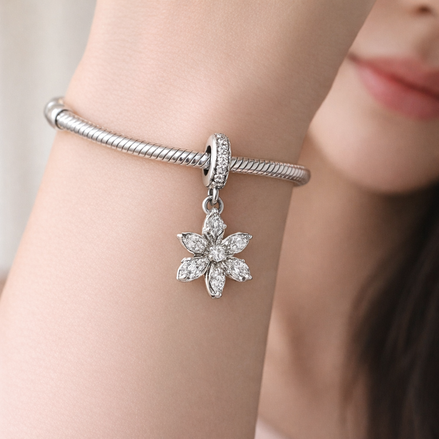 Sparkling Herbarium Cluster Dangle Charm — worn on wrist