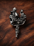 Silver Storybook Ship - Silver Storybook Ship Charm — display on walnut