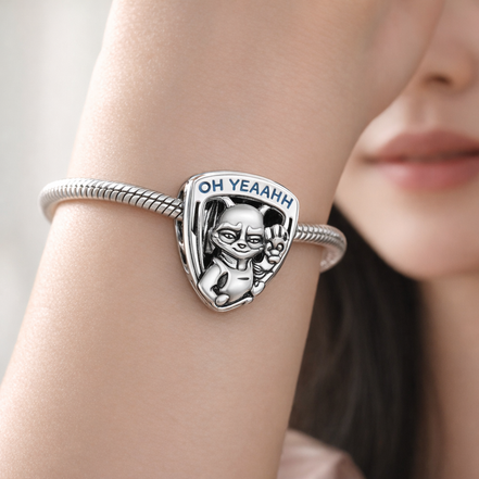 Marvel Guardians of the Galaxy Rocket Raccoon & Groot Emblem Charm — worn on wrist