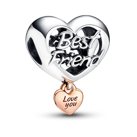 Love You Best Friend Heart Charm