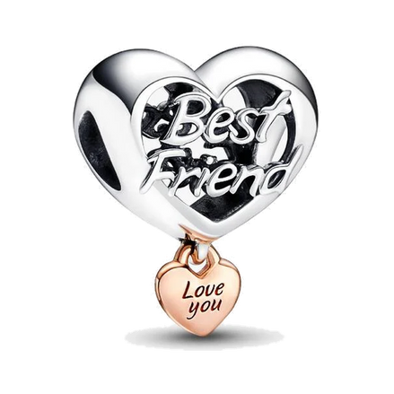 Love You Best Friend Heart Charm