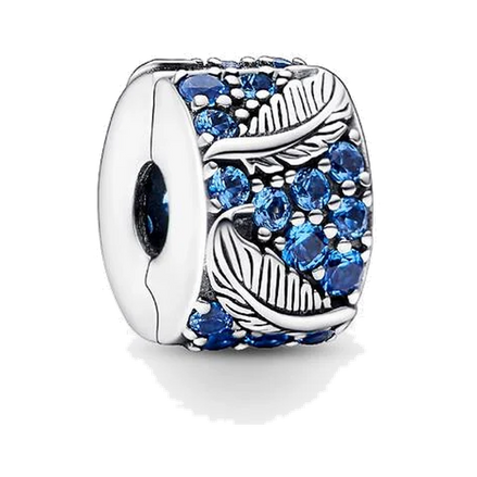 Curved Feather & Pavé Clip Charm