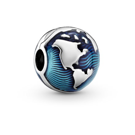 Blue Globe Clip Charm