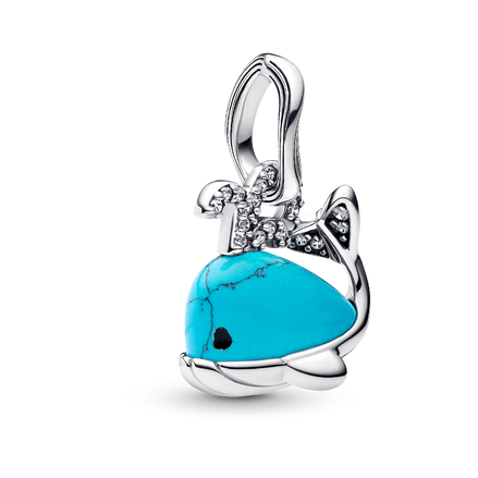 Turquoise-colored Whale Dangle Charm