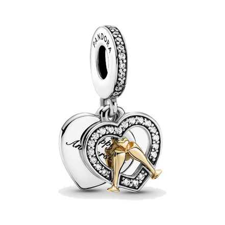 Two-tone Happy Anniversary Dangle Charm