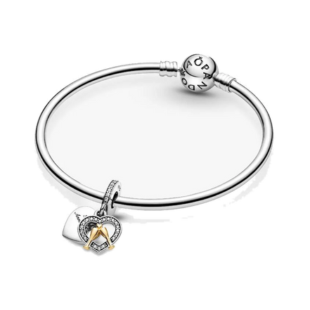 Two-tone Happy Anniversary Dangle Charm