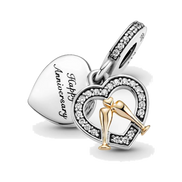 Two-tone Happy Anniversary Dangle Charm