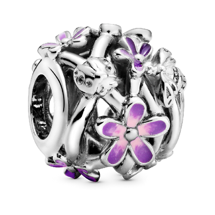 Openwork Purple Daisy Charm