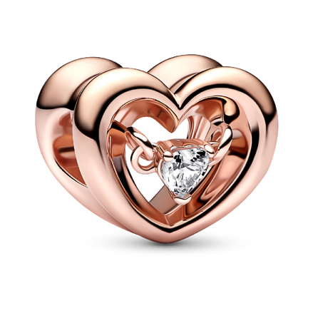 Radiant Heart & Floating Stone Charm