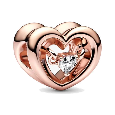 Radiant Heart & Floating Stone Charm