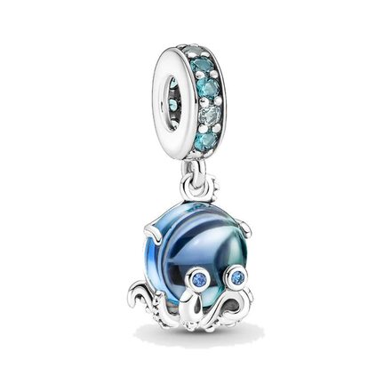 Murano Glass Cute Octopus Dangle Charm