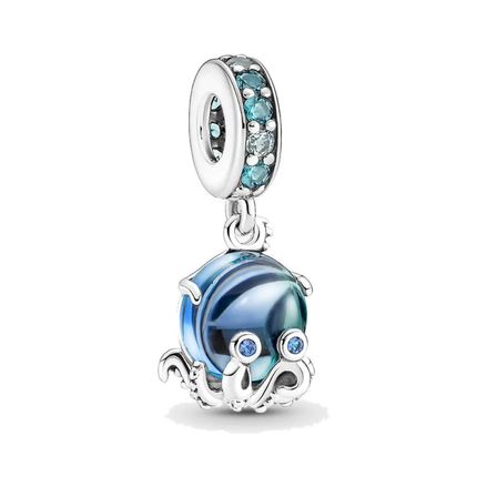 Murano Glass Cute Octopus Dangle Charm
